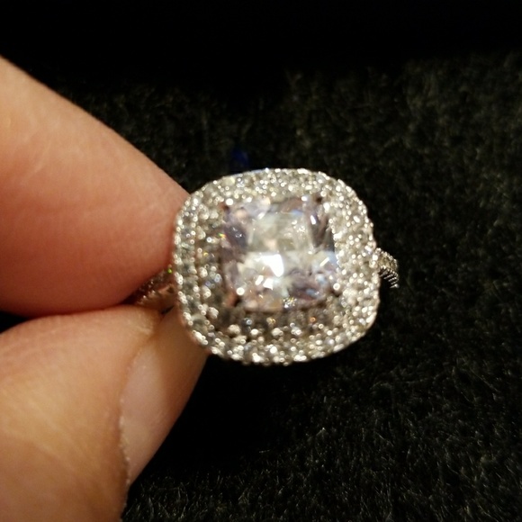 Shine Diamonique Ring White Gold Filled Size 5 - Picture 4 of 6